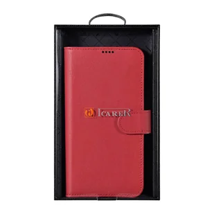 iCarer Haitang Leather Wallet Case skórzane etui do Samsung Galaxy S22+ (S22 Plus) portfel obudowa pokrowiec czerwony (AKSM05RD) - Etui i futerały do telefonów - miniaturka - grafika 5
