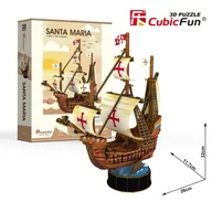 Puzzle - Cubicfun Puzzle puzzle 3D Żaglowiec Santa Maria - miniaturka - grafika 1