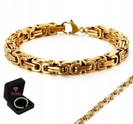 Bransolety męskie - BRANSOLETA Złota Męska Bransoletka GRUBA 19cm Splot KRÓLEWSKI Bizantyjski - miniaturka - grafika 1