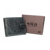 Portfele - Poziomy portfel męski z nubukowej skóry naturalnej, 10 x 12 x 2,5 cm - miniaturka - grafika 1