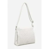 Torebki damskie - Biała Ażurowa Listonoszka Damska Torebka LUIGISANTO Elegancka - miniaturka - grafika 1