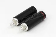 Złącza, przejściówki, adaptery - W&M audio wtyk RCA cinch black, srebrzony (2 szt.) - miniaturka - grafika 1