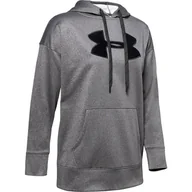 Bluzy sportowe damskie - Bluza damska Under Armour  Synthetic Fleece Chenille Logo PO Hooodie grey XS - miniaturka - grafika 1
