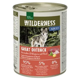 REAL NATURE WILDERNESS Adult Great Outback – Królik z kangurem i wołowiną 6x800 g - Mokra karma dla psów - miniaturka - grafika 1