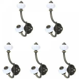Zestaw 5 zabytkowych, ceramicznych haczyków łazienkowych w kolorze brązowym, w stylu wiejskim. - Zawiasy, okucia i inne akcesoria Zestaw 5 zabytkowych, ceramicznych haczyków łazienkowych w kolorze brązowym, w stylu wiejskim. - Zawiasy, okucia i inne akcesoria - miniaturka - grafika 1