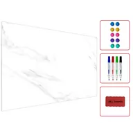 Tablice i flipcharty - Allboards Tablica magnetyczna metalowa BIAŁY MARMUR 90x60cm MetalBoards blacha z nadrukiem na wszystkie rodzaje magnesów + zestaw akcesoriów GRATIS MB96_00035 - miniaturka - grafika 1
