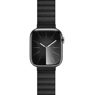 Crong Eclipse - Skórzany pasek magnetyczny Apple Watch 42/44/45/49 mm (czarny) - Akcesoria do smartwatchy - miniaturka - grafika 3