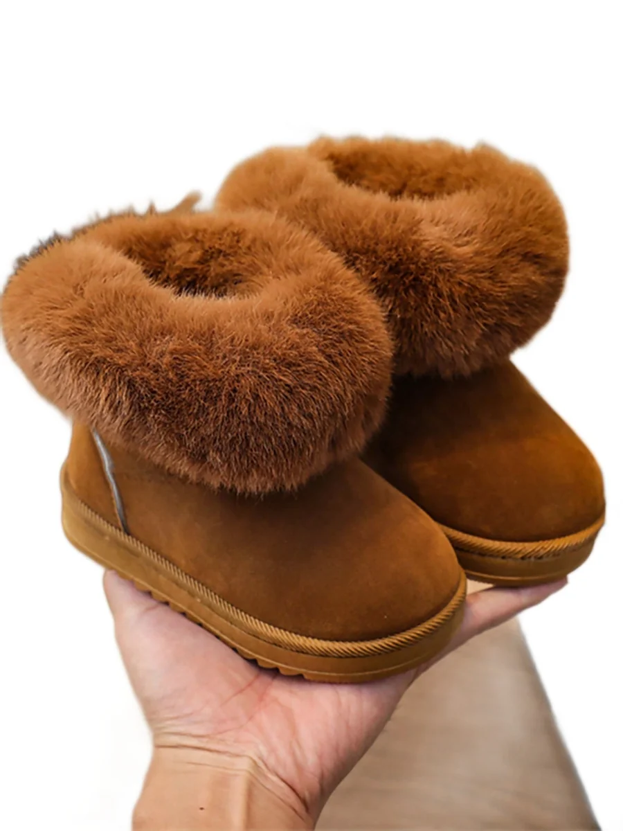 BUTY DLA NIEMOWLĄT Z FUTERKIEM BRĄZOWE ZAMSZOWE 30 1LA