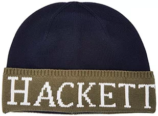 Hackett London Męska czapka beanie Heritage Knit Beanie, granatowa/zielona, jeden rozmiar - Czapki damskie - miniaturka - grafika 1