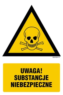 JA017 UWAGA SUBSTANCJE NIEBEZPIECZNE, FN - FOLIA SAMOPRZYLEPNA; (350X525MM) - Systemy ekspozycyjne i znaki informacyjne - miniaturka - grafika 1