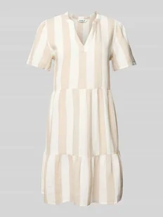 Sukienka casualowa o kroju comfort fit z mieszanki wiskozy i lnu model ‘TIRI-CARO’ - Sukienki - miniaturka - grafika 1