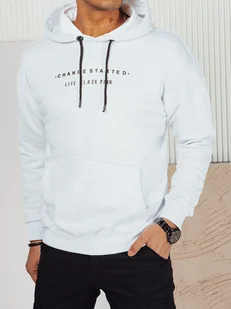 Bluza męska z nadrukiem biała Dstreet BX5721-XXL - Bluzy męskie - miniaturka - grafika 1