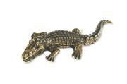 Figurki dekoracyjne - Figurka Groźny Krokodyl Aligator Mosiądz - miniaturka - grafika 1