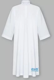 Alba liturgiczna gładka, stójka, zamek z przodu - Szaty liturgiczne - miniaturka - grafika 1