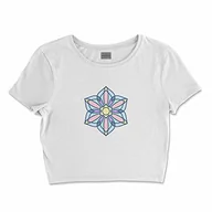 Koszulki i topy damskie - Bona Basics, Damski T-shirt basic, z nadrukiem cyfrowym, 100 bawełny, biały, swobodny, damski top, rozmiar: L, biały, L Krótki - miniaturka - grafika 1