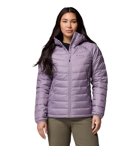 Columbia Damska kurtka z kapturem Powder Lite 2, kurtka puchowa z kapturem, Shale Purple, S
