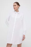 Sukienki - Silvian Heach sukienka bawełniana kolor biały mini prosta - miniaturka - grafika 1