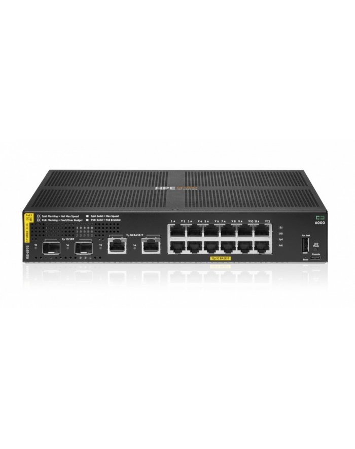 hewlett packard enterprise Przełącznik Aruba Networking 6000 12G Class4 PoE 2G/2SFP 139W R8N89B