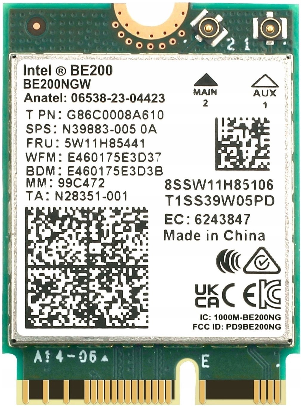 Karta sieciowa Intel Bezprzewodowa BE200 WIFI 7 802.11AX 6GHz M.2 PCIE