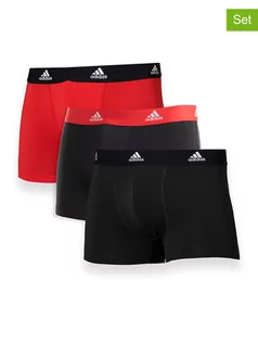 Majtki męskie - adidas Bokserki (3 pary) w kolorze czarno-czerwonym - grafika 1