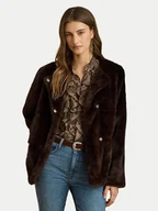 Płaszcze damskie - LAUREN RALPH LAUREN Futro 297P04117002 Brązowy Regular Fit - miniaturka - grafika 1