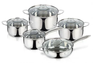10 elementowy zestaw garnków ze stali chromowo-niklowej L0-K48 - Zestawy garnków i patelni - miniaturka - grafika 1