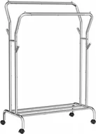 Wieszaki i stojaki - Mobilny wieszak na ubrania srebrny 155cm - miniaturka - grafika 1