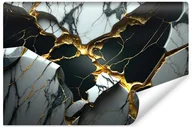 Fototapety - Fototapeta Ścienna Do Sypialni Czarno-Biały Marmur Efekt 3D 300cm x 210cm - miniaturka - grafika 1