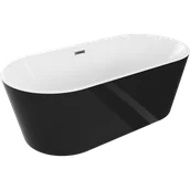 Wanny - Mexen Luna wanna wolnostojąca 140 x 75 cm, biała/czarna, przelew gun metal - 52031407575-95 - miniaturka - grafika 1