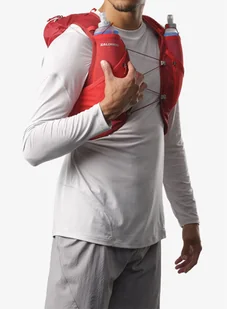 Kamizelka biegowa Salomon Active Skin 12 No Flasks - red dahlia/high risk - Plecaki - miniaturka - grafika 1