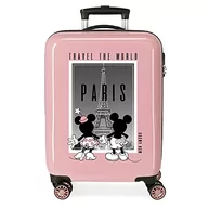 Walizki - Disney Mickey y Minnie Travel The World Paris Walizka kabinowa Nude 38x55x20 cms Sztywne zapięcie z boku 34L 2 kg 4 koła Podwójne bagaż ręczny, Różowy, Talla única, Walizka kabinowa - miniaturka - grafika 1