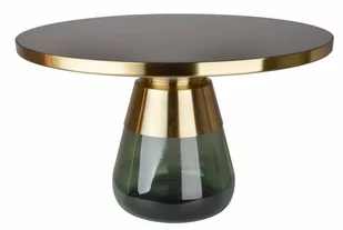Stolik kawowy metalowy z zielonym szkłem duży - Ławy i stoliki kawowe - miniaturka - grafika 1