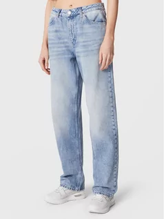 Spodnie damskie - Calvin Klein Jeans Jeansy J20J220249 Niebieski Relaxed Fit - grafika 1