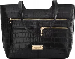 Duża Torba Damska Miejska Torebka Shopper Monnari Łódka Ramię Croco Czarna - Torby i wózki na zakupy Duża Torba Damska Miejska Torebka Shopper Monnari Łódka Ramię Croco Czarna - Torby i wózki na zakupy - miniaturka - grafika 1
