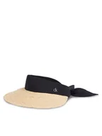 Czapki i chusty sportowe męskie - Calvin Klein Daszek Ck Linen Headband Straw Visor K60K612916 Beżowy - miniaturka - grafika 1