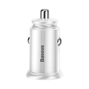 Baseus Circular PPS inteligentna ładowarka samochodowa z portami USB Quick Charge 4.0 QC 4.0 i USB-C PD 3.0 SCP biały (CCALL-YS02) - Ładowarki samochodowe - miniaturka - grafika 1