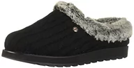Kapcie damskie - Skechers Pamiątki damskie - kapcie z motywem lodu anioła, Czarny przewód dzianina sweter ze sztucznego futra wykończenie, 40 EU - miniaturka - grafika 1