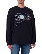 Bluzy męskie - BOSS bluza męska salboart, Dark Blue402., XXL - miniaturka - grafika 1