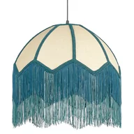 Lampy sufitowe - Lampa wisząca beżowa z niebieskim MILAGRO - miniaturka - grafika 1