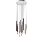 Lampy sufitowe - Redo 01-2061 - LED Żyrandol na lince MADISON 16xLED/4W/230V chrom błyszczący/czarne/miedź - miniaturka - grafika 1