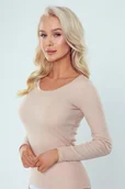 Koszulki i topy damskie - Eldar Irene Koszulka Z Długim Rękawem Beżowa M - miniaturka - grafika 1