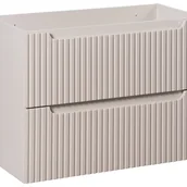 Szafki łazienkowe - Szafka łazienkowa NOVA 80 cm kaszmir pod umywalkę wisząca ryflowane fronty 2 szuflady - miniaturka - grafika 1