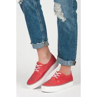 Trampki damskie - Kylie Trampki Z Kryształkami czerwone - ButyModne - miniaturka - grafika 1