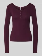 Bluzki damskie - Bluzka z długim rękawem o kroju slim fit z mieszanki bawełny model ‘KITTE’ - miniaturka - grafika 1