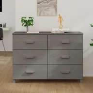 Komody - Lumarko Komoda, jasnoszara, 113x40x80 cm, drewno sosnowe - miniaturka - grafika 1