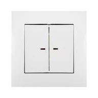 Wyłączniki światła i elektryczne - ELEKTRO - PLAST Włącznik podwójny z podświetleniem CARLA  biały  ELEKTRO - PLAST - miniaturka - grafika 1