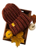Czapki damskie - Wełniana czapka zimowa peruvian WOOLY rudy brąz - miniaturka - grafika 1