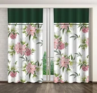 Zasłony - Zasłona Gotowa Na Żabki, 160X250, Biała W Kwiaty, Zml-013 - miniaturka - grafika 1