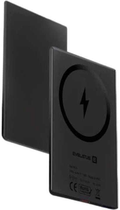 Evelatus 3000mAh Powerbank Super Slim 6.5mm With Wireless Charging - Black