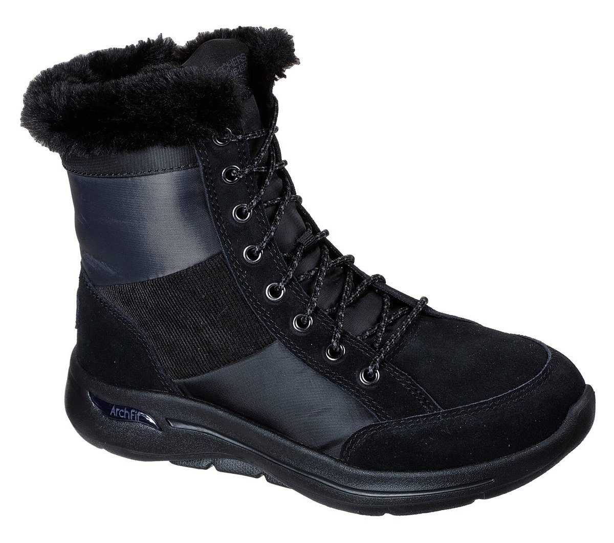 Buty damskie botki SKECHERS GO WALK ARCH FIT CONQUER 144411-BKGY czarne 38